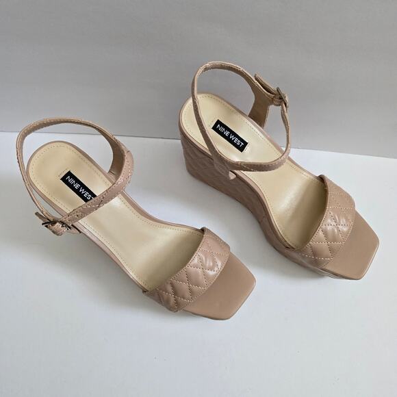 Nine West Cream Nila Platform Wedges New Without Tags size 10M - Picture 3 of 6